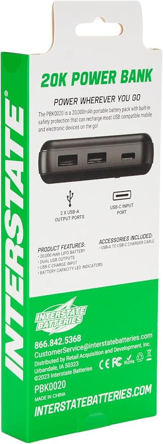 Interstate Batteries Portable Charger, 000mAH Power Bank, 20K Battery Pack - Image 6