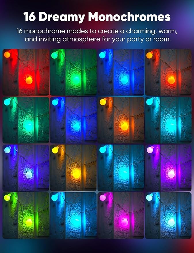 Minetom Color Changing Globe String Lights, 33 Feet 100 Led Fairy Lights Plug in - Image 3