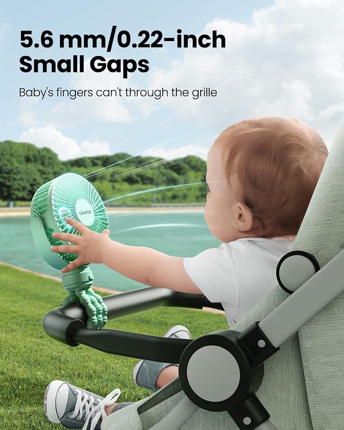 Gaiatop Mini Portable Stroller Fan, Battery Operated Small Clip on, Detachable - Image 2