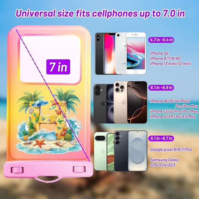 Personalized Initial Waterproof Phone Pouch Case - Image 2