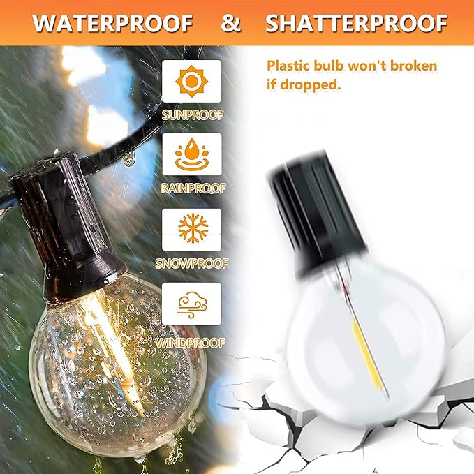50FT LED Outdoor String Lights - Image 2