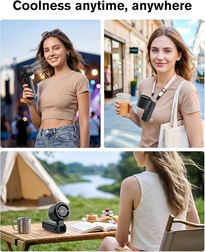 WHATOOK Portable Personal Handheld Fan: High Speed Cooling Fan, 12 Hours - Image 6