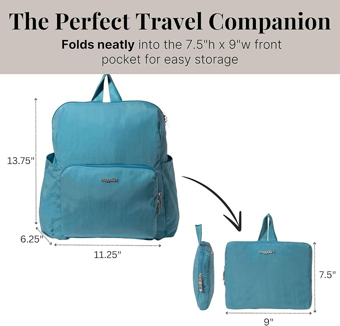 Carryall Packable Lightweight Travel Backpack 14x11" Folding Compact Nylon - Image 3