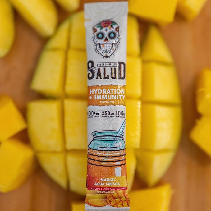 Salud 2-in-1 Hydration Packets + Immunity Electrolytes Powder, Mango - Image 7