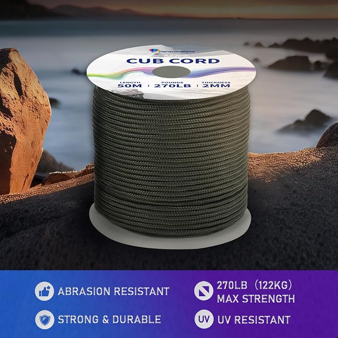 Paracordland-270LB Paracord Rope-50ft-Micro 2mm-Utility Cord Thin Braided Best - Image 3