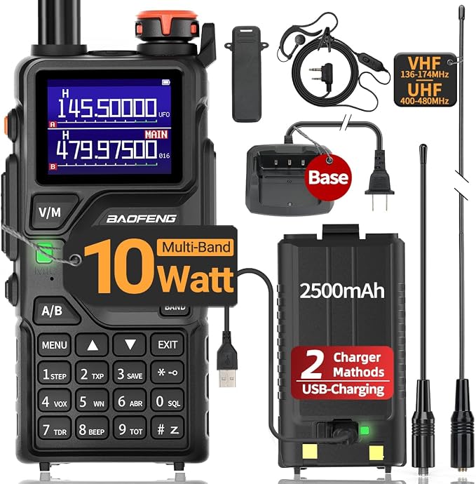 BAOFENG K5PLUS Radio Ham Radio 10W Rechargeable Walkie Talkies Long Range UV32 by BAOFENG