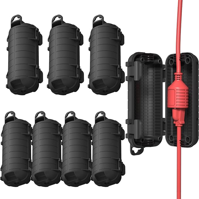 Extension Cord Cover Outdoor, 8 Pack IP54 Water-Resistant Power Cord Protector by CFMASTER