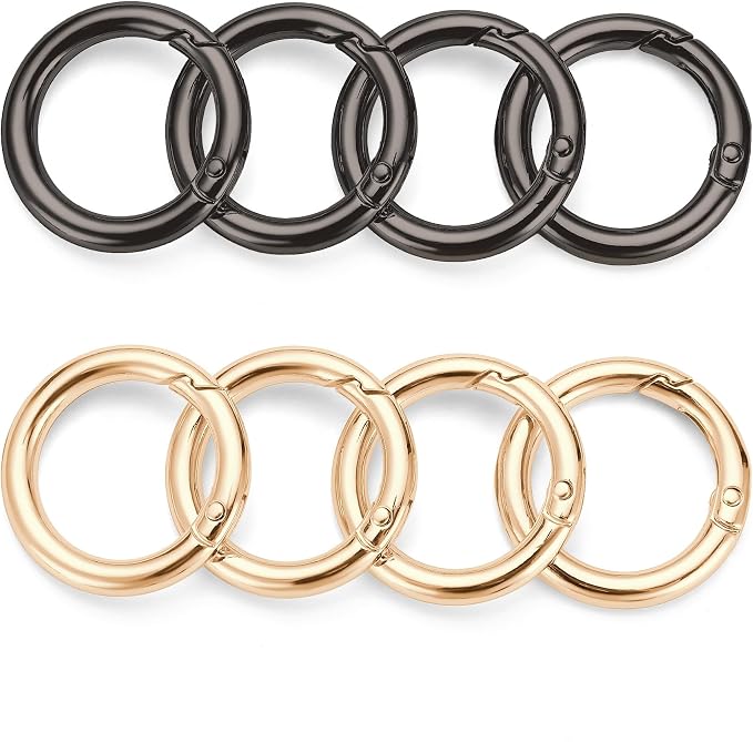 Gkeygo Key Ring Clip, 1 Inch Keychain Rings, 8 Pack Round Carabiner Clip - Image 7
