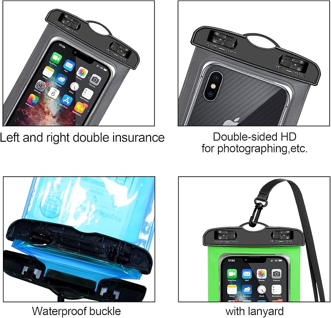 Famoby Up to 7.5" 6 Pack Multicolor Universal Waterproof Phone Pouch, Phone - Image 7