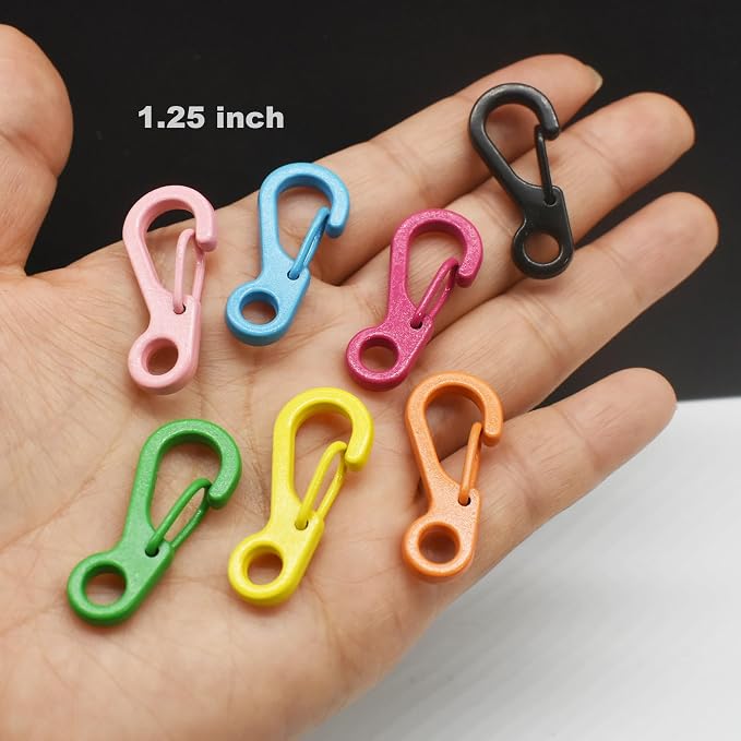 Mini Carabiner Clips with Metal Spring Wiregate Hook and Little Eye Hole - Image 6