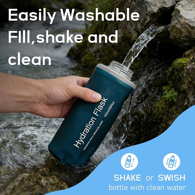 1L Soft Flask Water Bottle, Foldable Water Bottle - Image 4