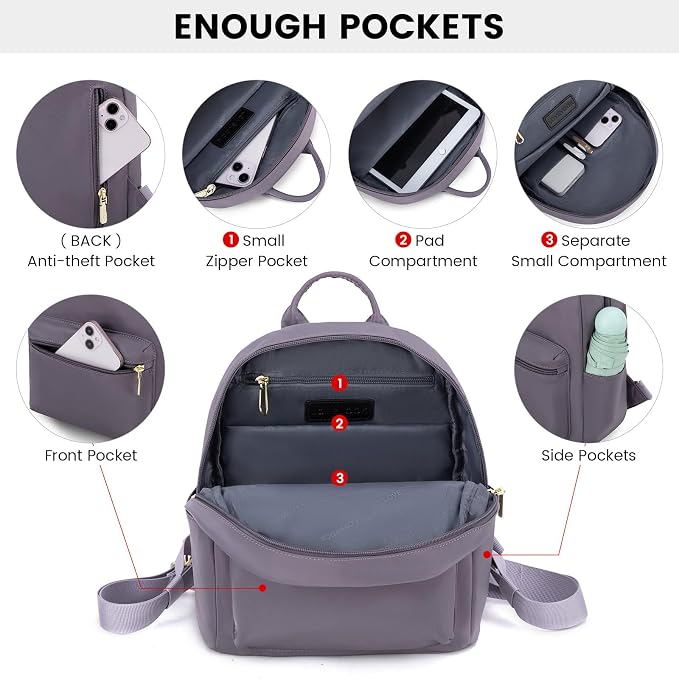LOVEVOOK Mini Backpack for Women Light Weight Small Waterproof Backpack Purses - Image 2