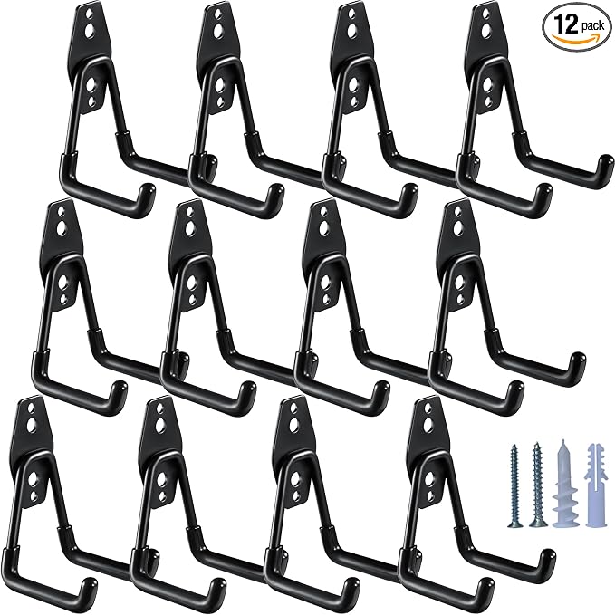 HUPBIPY Heavy Duty Garage Hooks 12 Pack, 2.8 inch Small U Shaped Hanger by HUPBIPY