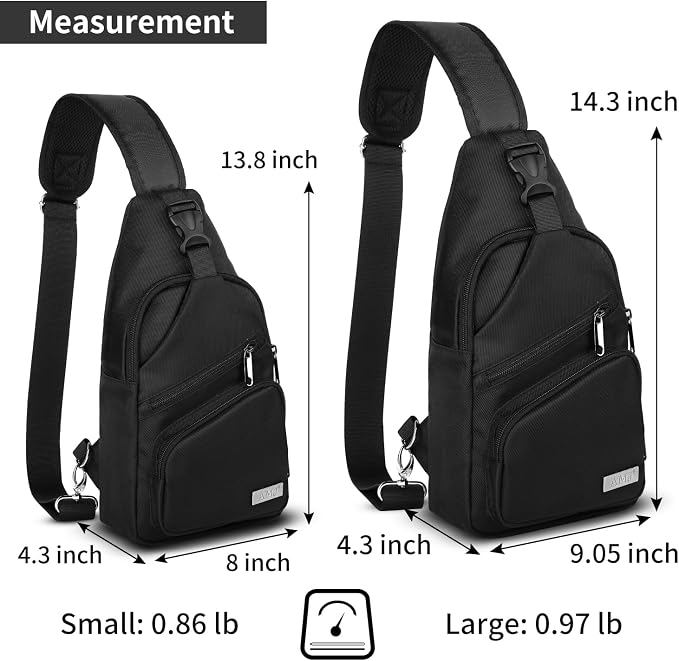 AMJ Crossbody Sling Bag Men Women, Casual Shoulder Backpack, Chest Daypack - Image 2