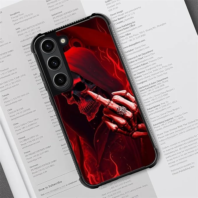 for Samsung Galaxy S23 Plus Case, Gestures Funny Skull Pattern Graphic Design - Image 4