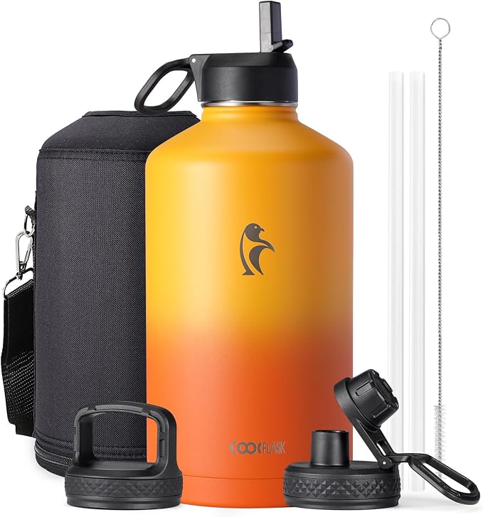 Coolflask 128 oz Gallon Water Bottle Insulated by Coolflask