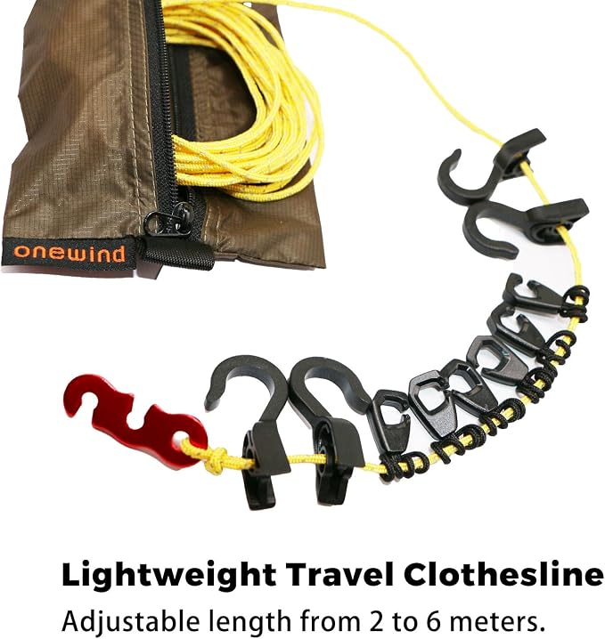 onewind Campsite Storage Line, 6m/19ft Camping Clothesline Hanging Gear - Image 5
