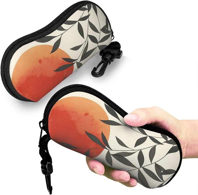 Watercolor Orca Whale Glasses Case Neoprene Portable Zipper Eyeglass Bag - Image 7