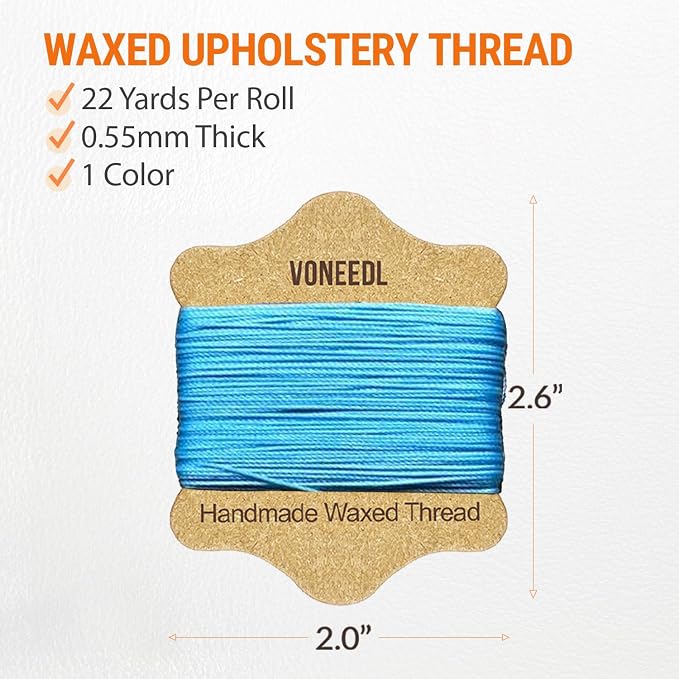 VONEEDL Upholstery Repair Kit: Waxed Sewing Thread & Heavy Duty Needles - Image 3