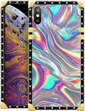 Compatible with iPhone Xs Max Case, Holographic Abstract Iridescent Textures by Unknown
