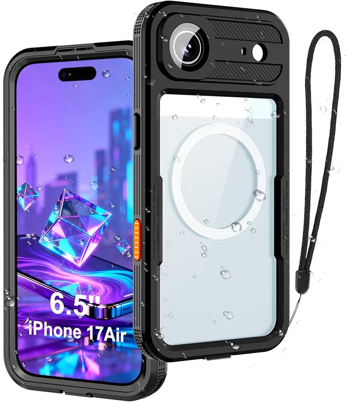 Underwater Case for iPhone 17 Air 6.5", IP68 Waterproof Shockproof Full Body by FXXXLTF