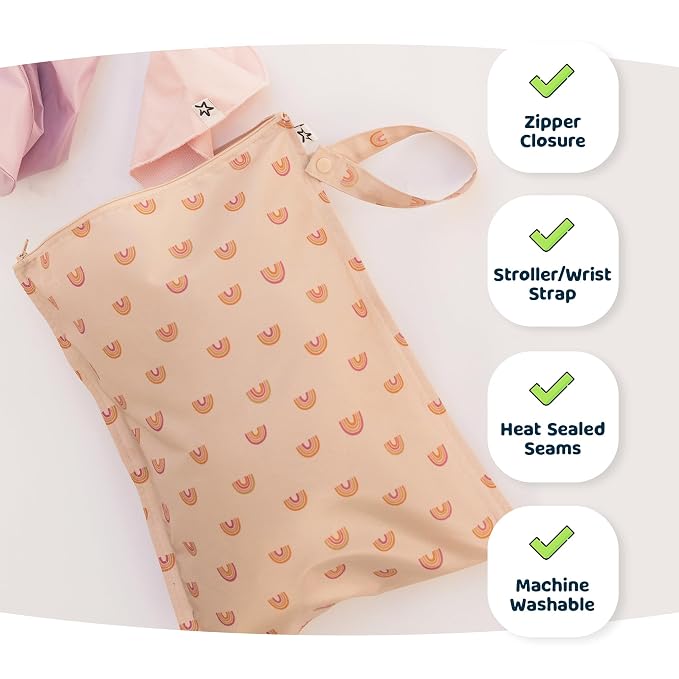 Tiny Twinkle Mess Proof Wet Bags | 2-Pack Reusable Waterproof Wet Bags - Image 3