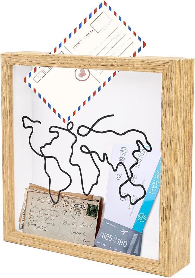 ASTIMESA 7.8" x 7.8" Adventure Archive Box Display Case, Transparent Travel by Unknown