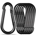Black Carabiner, Heavy Duty Galvanized Steel Spring Snap Hook Carabiner Clips by High-PQ