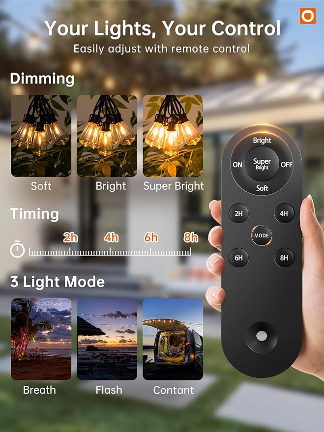 addlon 78FT Solar String Lights Outdoor, Waterproof Solar Powered Outside Lights - Image 4
