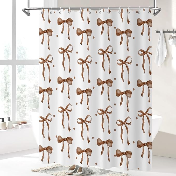 Brown Bow Shower Curtain - Image 2