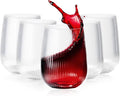 Lueumxc 36 Pack 15Oz Plastic Wine Glasses, Origami Ribbed Disposable Wine by Lueumxc