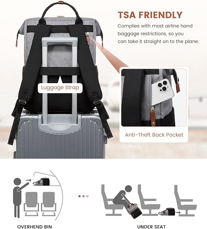 LOVEVOOK Laptop Backpack for Women, 17.3'' Waterproof Nurse Bag Teacher Work - Image 7