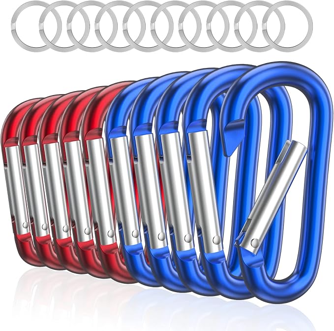 sprookber 3" Aluminum Carabiner D Ring, Caribeener Clips, Spring Snap Hook by Sprookber