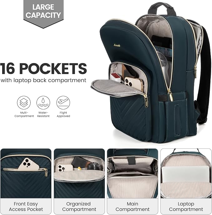 LOVEVOOK Laptop Backpack for Women 18.4 inch, Cute Womens Travel Backpack Purse - Image 3