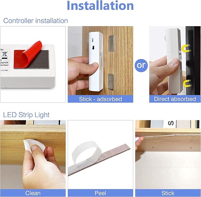 WOBANE Rechargeable Motion Sensor Strip Light, LED Closet Lights, Upgraded - Image 6