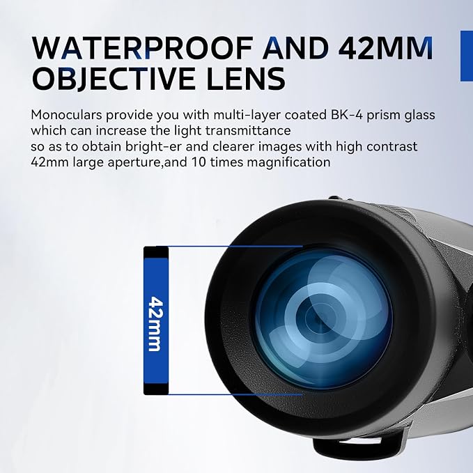 10x42 Monocular Telescope High Power HD, 330g Ultra-Lightweight & Portable - Image 7