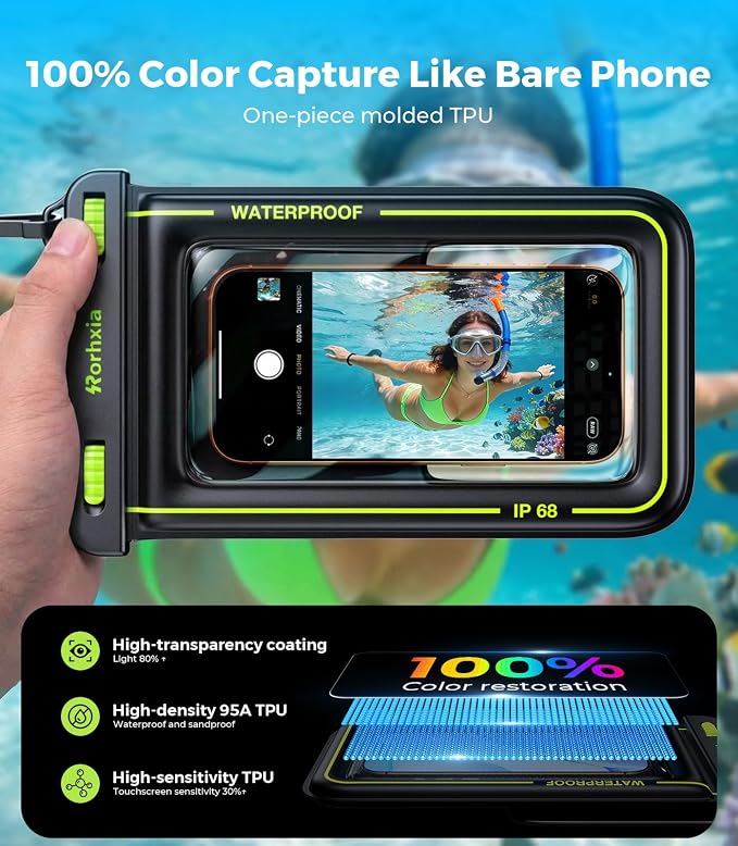 Rorhxia IP68 Waterproof Phone Pouch Double Space, Floating Waterproof Phone Case - Image 3