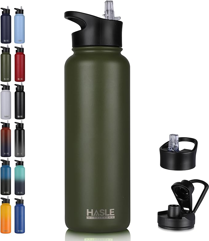 HASLE OUTFITTERS 40oz Stainless Steel Water Bottle, Vacuum Insulated Double by HASLEOUTFITTERS