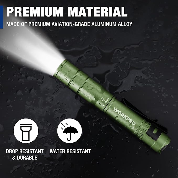 WORKPRO Rechargeable Pen Light, Mini Flashlight, 2 Pack Ultra-Compact EDC - Image 6