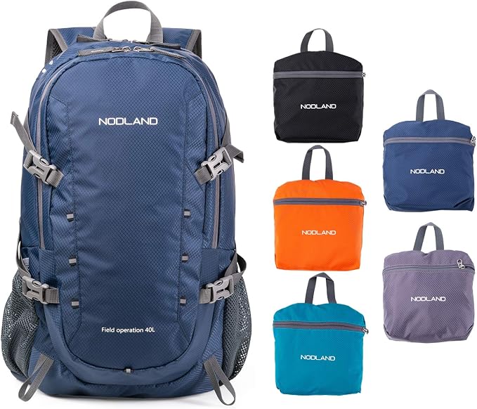 NODLAND Lightweight Backpack Travel 40L Foldable Water-Resistant Daypack - Image 7