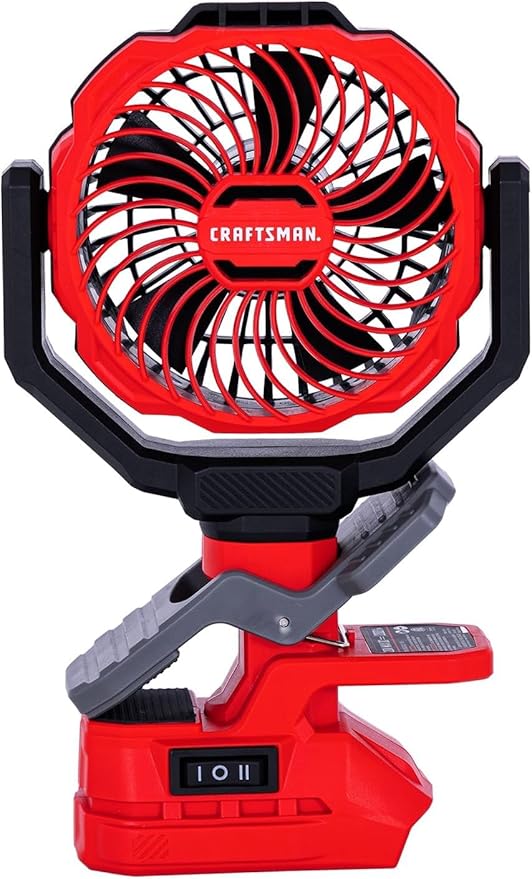 CRAFTSMAN Portable Clip on Fan Rechargeable, Small Personal Clamp Fan Battery by CRAFTSMAN