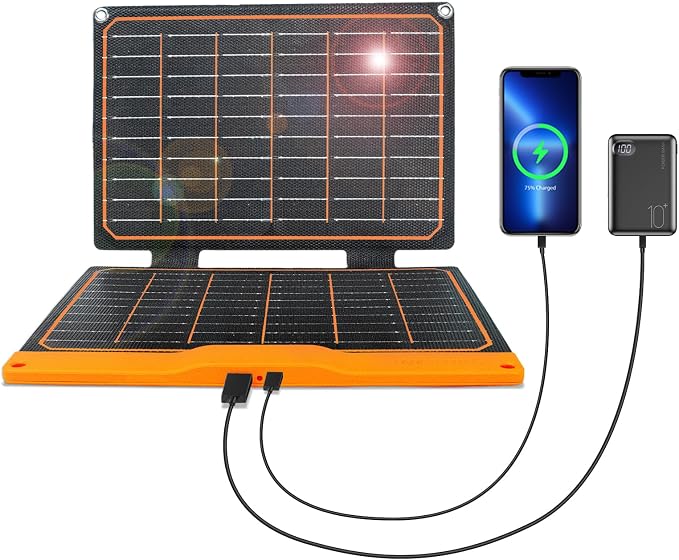 FlexSolar 20W Portable Solar Panel, High-Efficiency Monocrystalline PV Module by FlexSolar