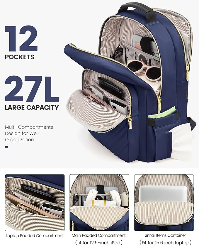 LOVEVOOK Laptop Backpack Purse for Women, Work Business Travel Computer Bags - Image 2