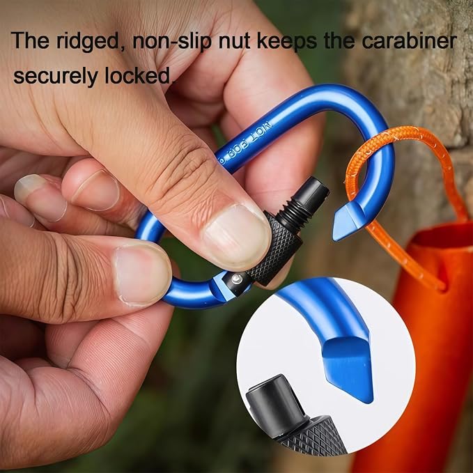 Locking Carabiner Clip, Vonpri 3 Inch D Ring Clips Spring Snap Key Chain Hook - Image 2