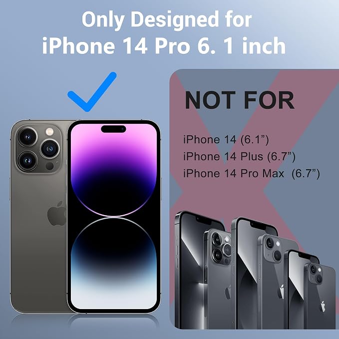 Red2Fire for iPhone 14 Pro Case Waterproof, Phone Case 6.1" Purple/Clear - Image 7
