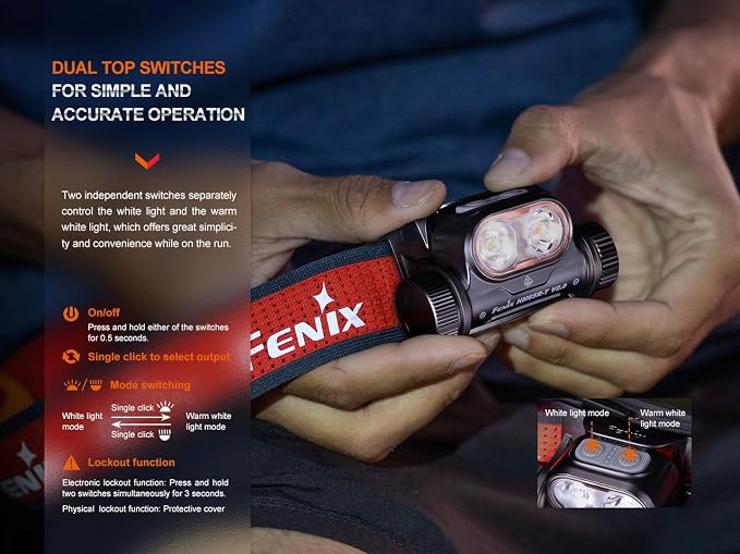 Fenix HM65R-T V2.0 Running Headlamp, 1600 Lumen White Light and Warm White Dual - Image 5