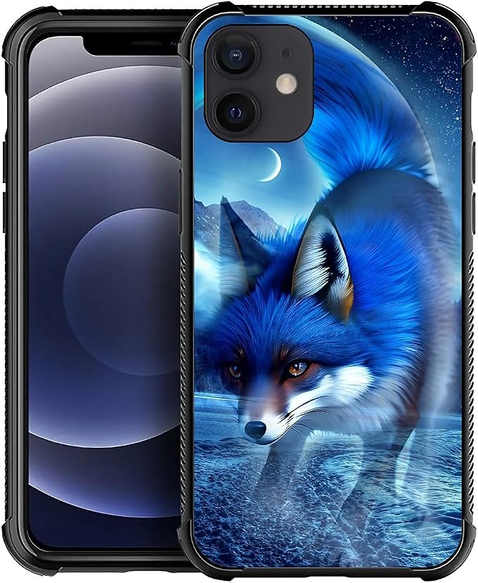 for iPhone 12 Mini Case, Snowy Mountain Fox Lake Pattern Graphic Design Girl by FKBRCL4U