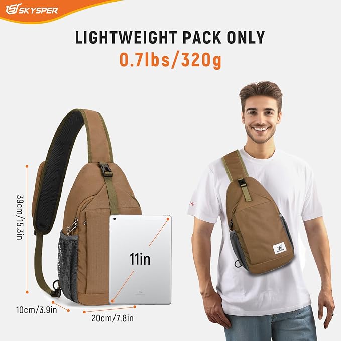 SKYSPER Sling Bag RFID Cross Body Bag Recycled Crossbody Backpack Travel Daypack - Image 2