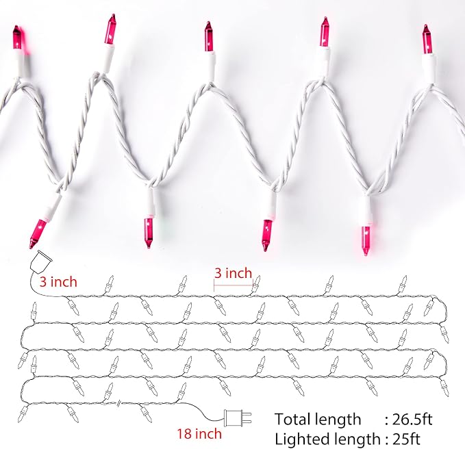 Christmas Pink Mini String Lights - Image 9