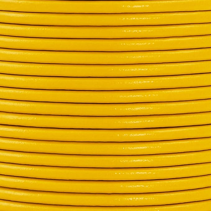 Mandala Crafts Round Genuine Mustard Yellow Leather Cord - Image 3